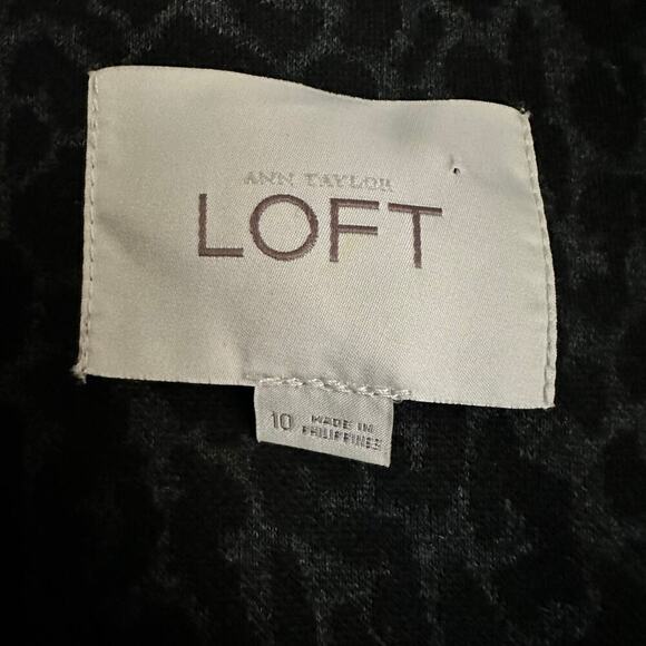 Ann Taylor Loft Women's Blazer Sz 10 Black & Grey Cheetah Print Long Sleeves - Picture 6 of 6